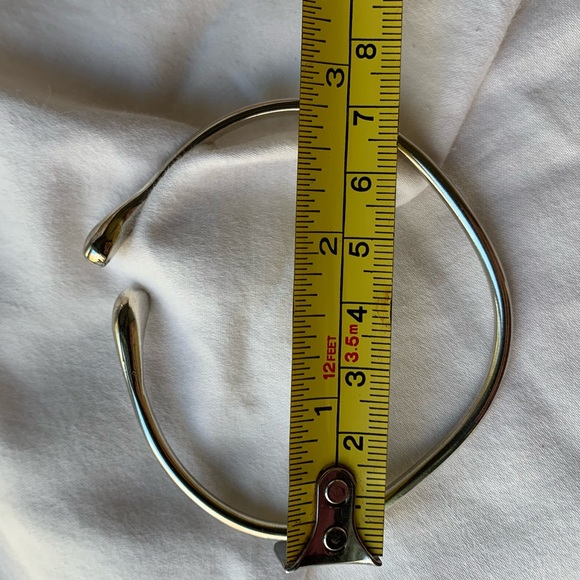 Sterling silver vintage rigid bangle tear drop - Picture 7 of 9